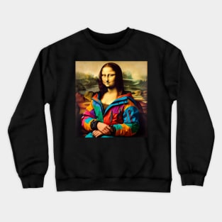 Mona Lisa Inspired - Funny Snowboarding Crewneck Sweatshirt